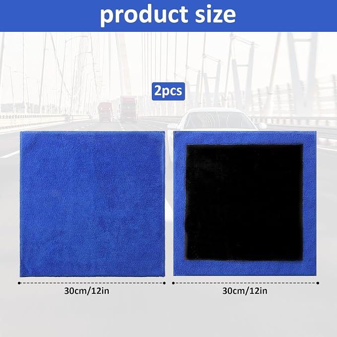 2 Pack Clay Towel Auto Detailing, 12 X 12 Inch Clay Bar Towel - Image 2
