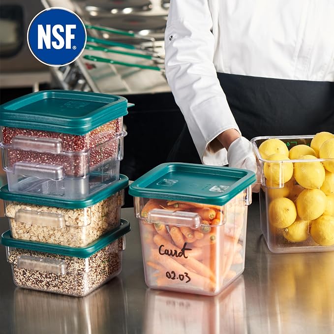 CURTA 4-Pack Food Storage Containers - 2 Qt & 4 Qt Square Clear Polycarbonate - - Image 2