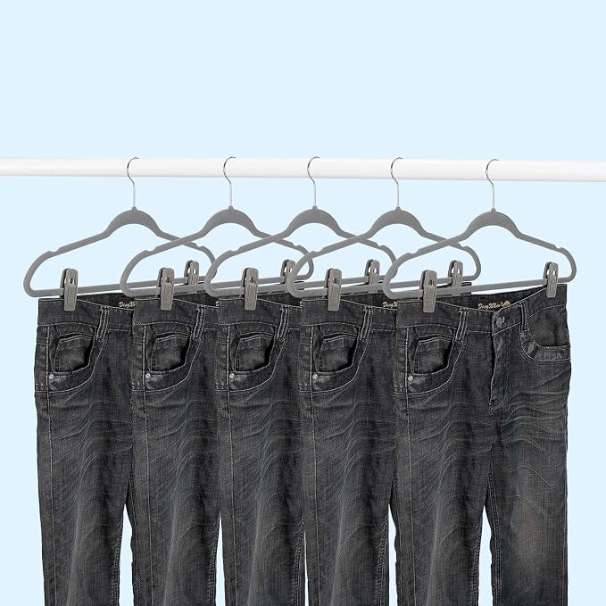 Grey Velvet Hanger Clips - Image 6