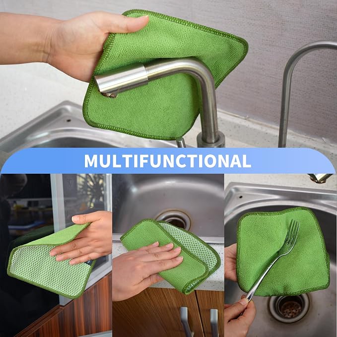 KinHwa Kitchen Washcloths for Dishes Absorbent Microfiber Dish Cloths Quick Dry - Image 5