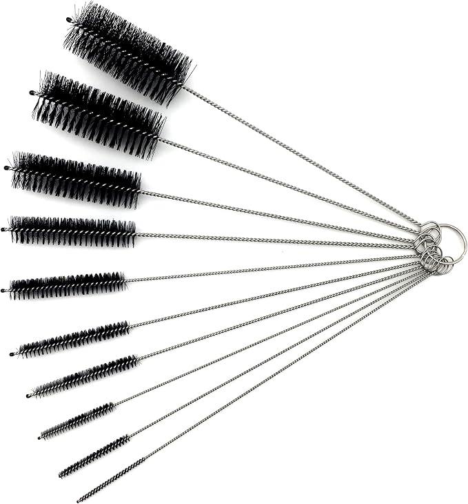 10 Piece Stainless Steel Straw Cleaning Brush Set by RayTour