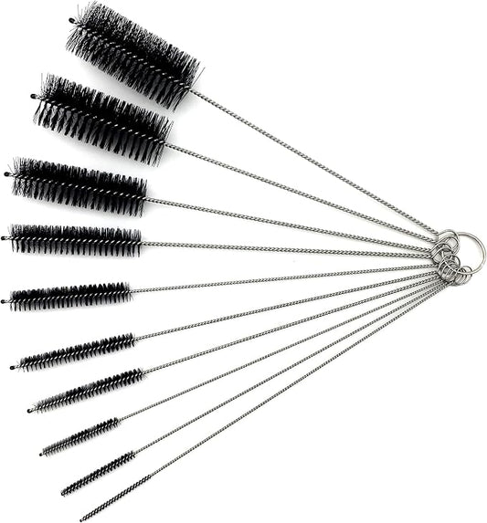 10 Piece Stainless Steel Straw Cleaning Brush Set by RayTour