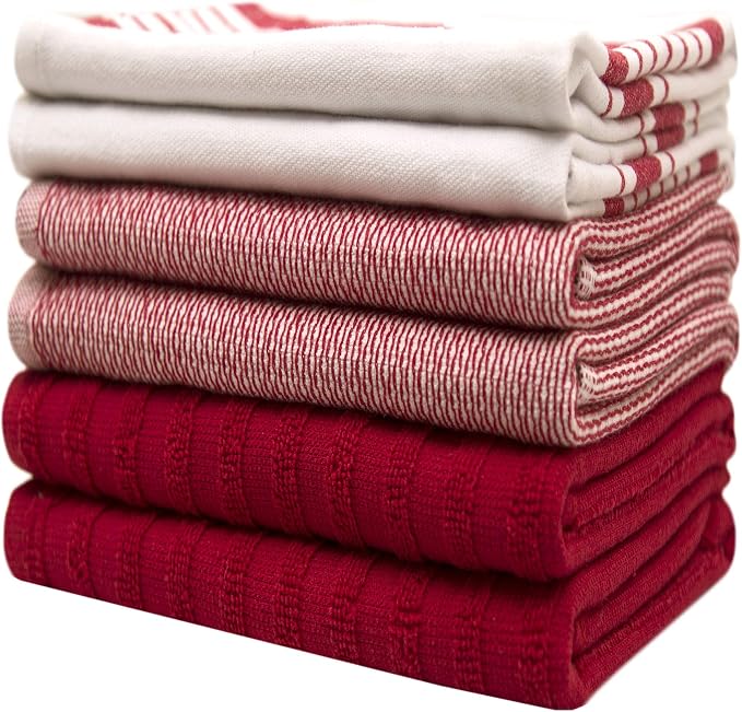 Premium Kitchen Towels | Large Cotton Dish Towels | Flat & Terry Highly - Image 6