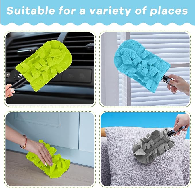 Zubebe 3 Pcs Duster Refill Reusable Fleece Duster Refills Feather Flat Dusters - Image 4