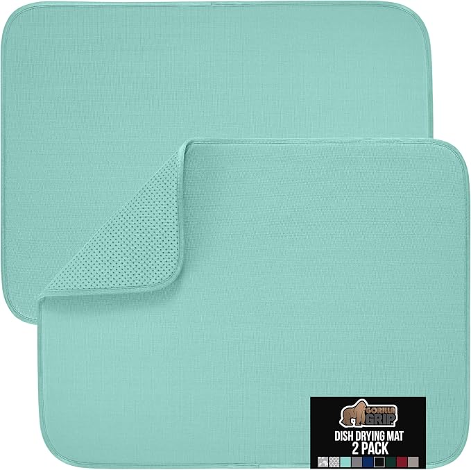 GORILLA GRIP Ultra Water Absorbent Microfiber Dish Drying Mat, Quick Dry Thick by GorillaGrip