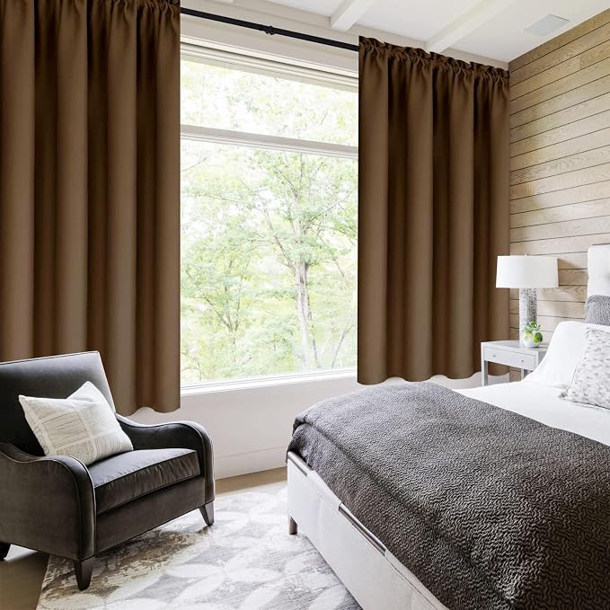DWCN Blackout Curtains Thermal Insulated Energy Saving Bedroom and Kitchen - Image 2