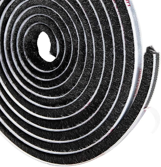 TORRAMI Brush Weather Stripping 11/32 inch x 11/32 inch x 16 ft Seal and Sound by TORRAMI
