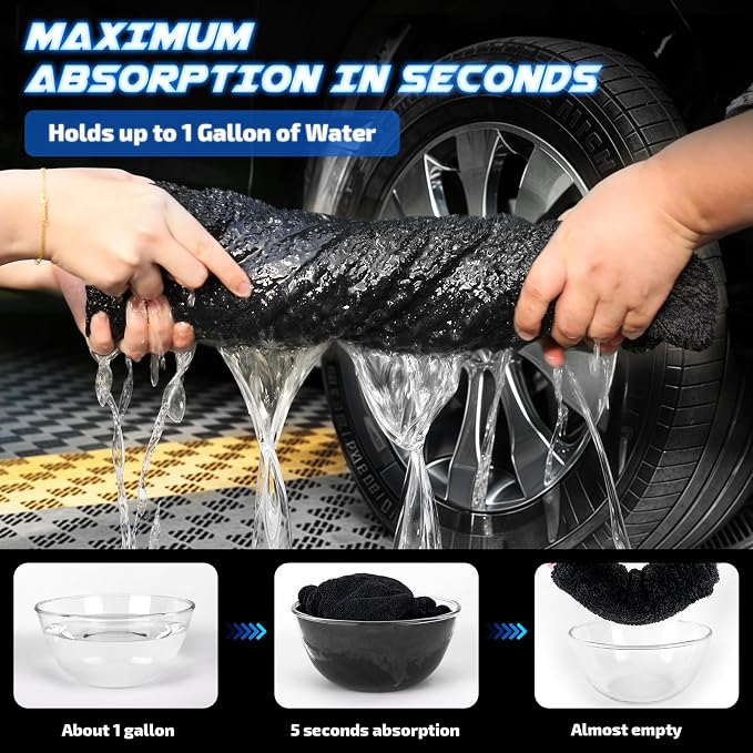 2-Pack 1200 GSM Car Drying Towels – Microfiber Towels - Image 4