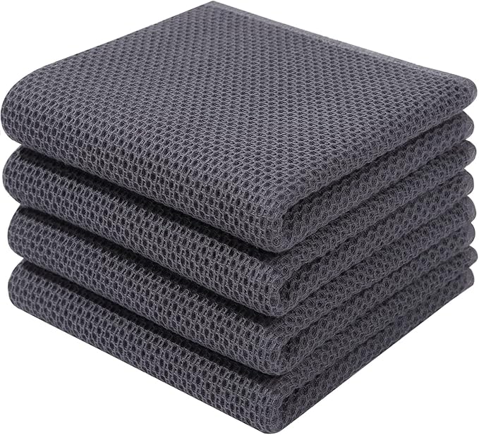 Homaxy 100% Cotton Waffle Weave Kitchen Dish Towels, Ultra Soft Absorbent Quick by Homaxy