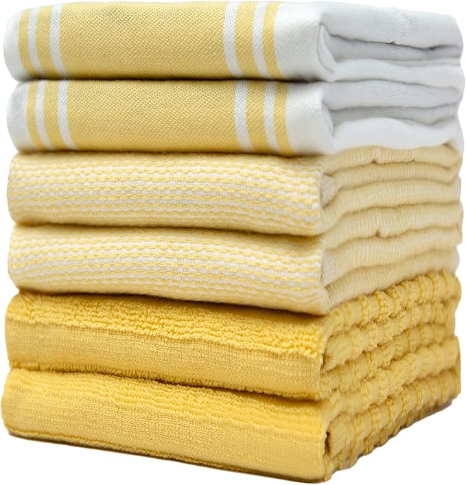 Premium Kitchen Towels | Large Cotton Dish Towels | Flat & Terry Highly by BumbleTowels