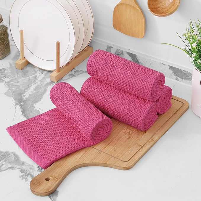 Kitinjoy 100% Cotton Waffle Weave Kitchen Hand Towels - Image 7