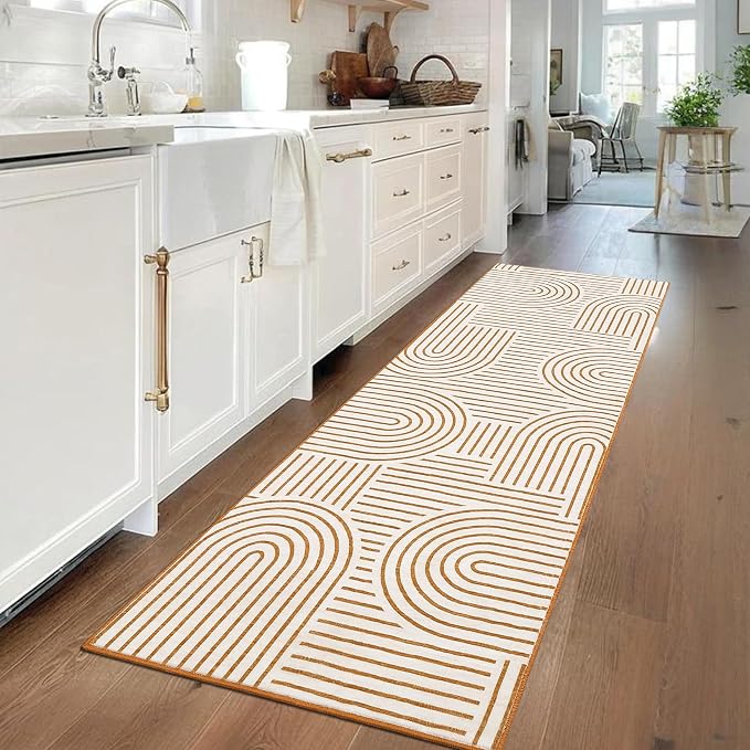Modern Rug 2.5x10 Runners for Hallways, Abstract Kitchen Runner Rugs Non Slip - Image 2