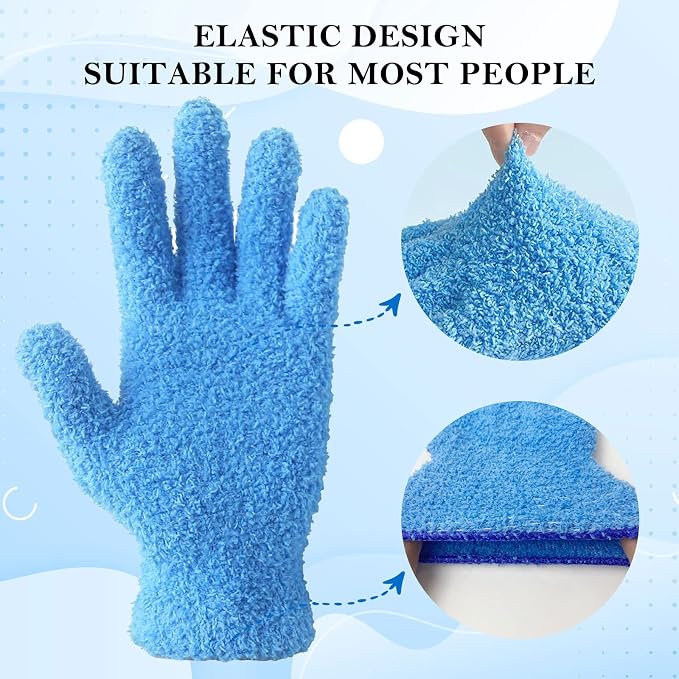 Evridwear Microfiber Gloves for Plant Dusting, 2 Pairs Reusable Leaf Cleaning - Image 3