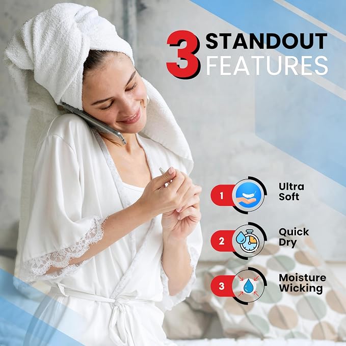 Infinitee Xclusives Luxury 100% Cotton Towel Set – 8 Piece Bathroom Towel Set – - Image 4