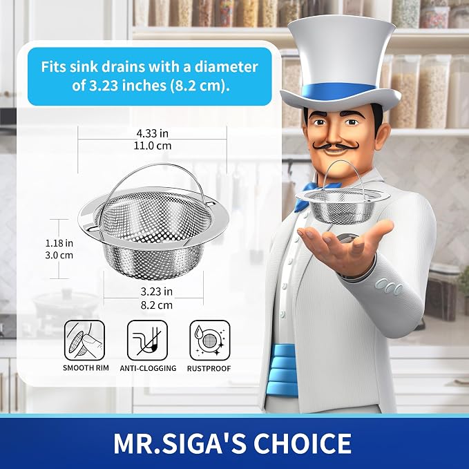 MR.SIGA Kitchen Sink Strainer, Stainless Steel Sink Drain Strainer, Dishwasher - Image 2