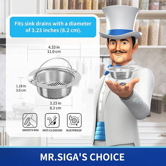 MR.SIGA Kitchen Sink Strainer, Stainless Steel Sink Drain Strainer, Dishwasher - Image 2