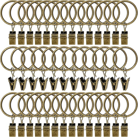 40 Pack Curtain Rings with Clips, Drapery Clips with Rings, Drapes Rings 1.26 by AMZSEVEN