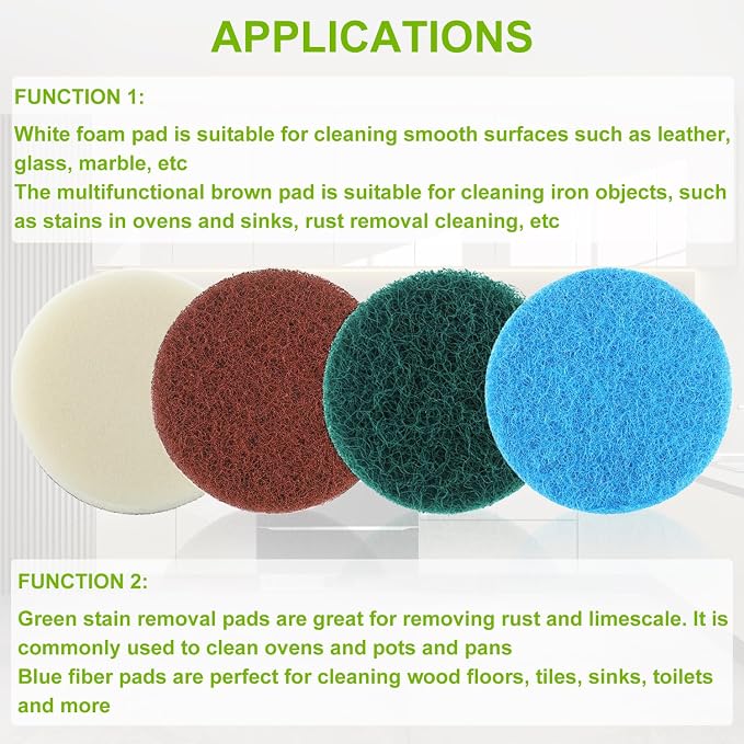 16pcs Electric Cleaning Brush Pad Set 4 Foam Pads 4 Kitchen Mats 4 Heavy Duty - Image 7