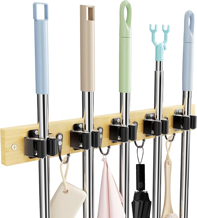 Mop and Broom Holder Wall Mount by Unknown