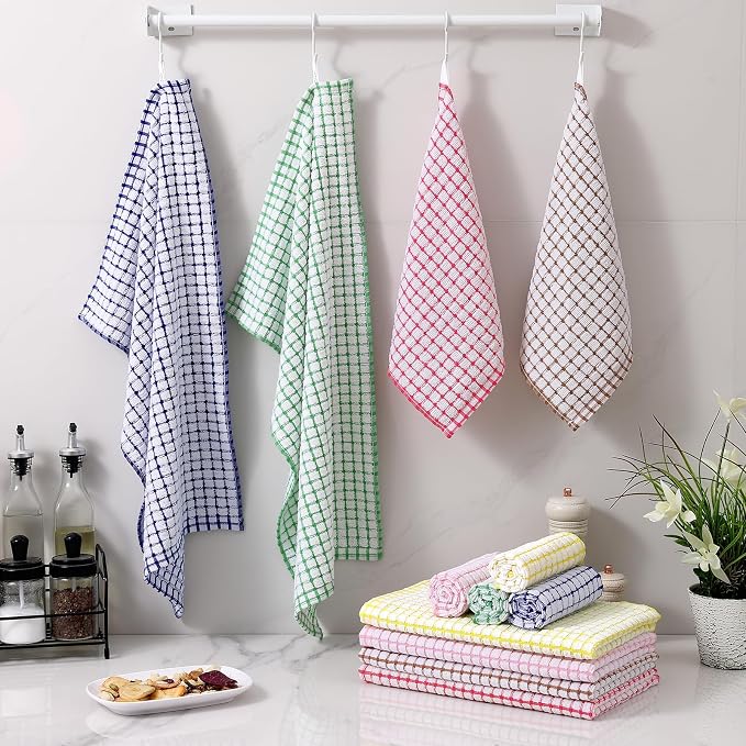 Homaxy Kitchen Towels and Dishcloths Set, 16 x 25 and 12 x 12 Inches, Super - Image 7