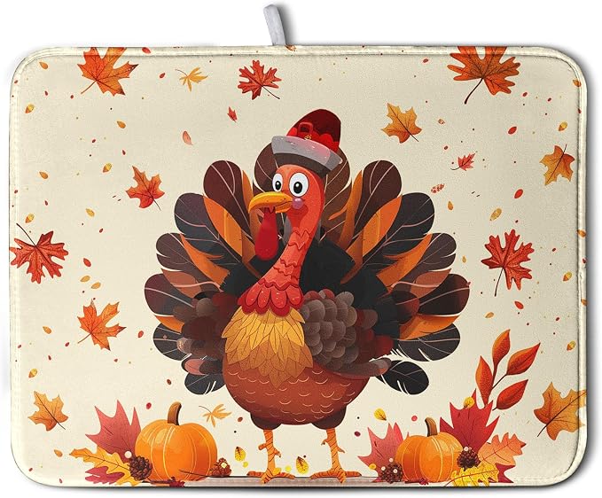 Happy Thanksgiving Dish Drying Mats by Wnoesat