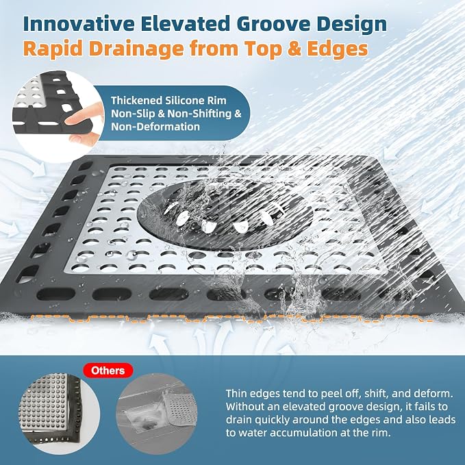 Hibbent Upgraded Shower Drain Hair Catcher, Shower Drain Cover - Image 4