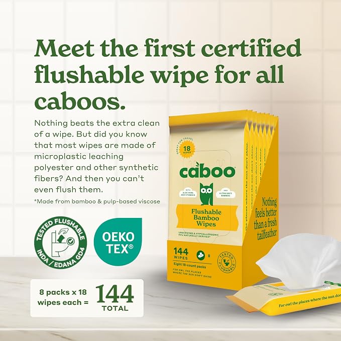 Caboo Tree Free Flushable Wipes, Travel Wipe, Certified Flushable, Septic Safe - Image 2