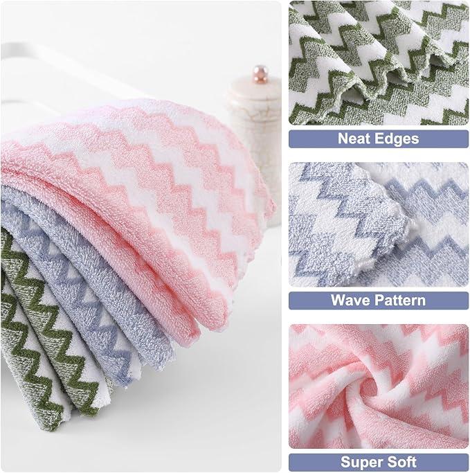 Homaxy 12 Pack Kitchen Dish Cloths, Ultra Soft and Absorbent Dish Towels - Image 4
