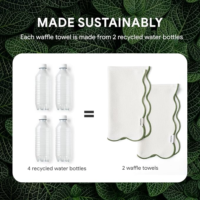 RECYCO Waffle Kitchen Towel Set of 2 - Image 5
