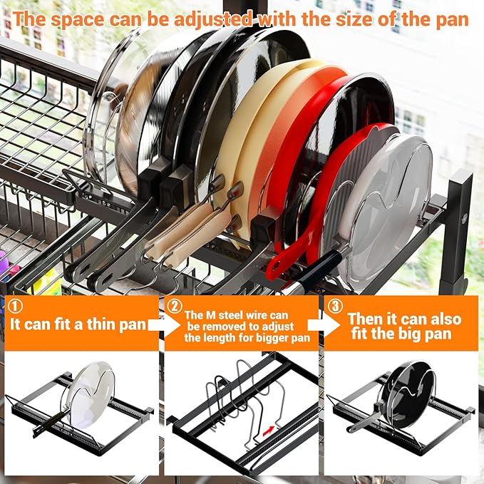 Over Sink Dish Drying Rack Snap-On Design Large Dish Drainer Storage Counter - Image 3