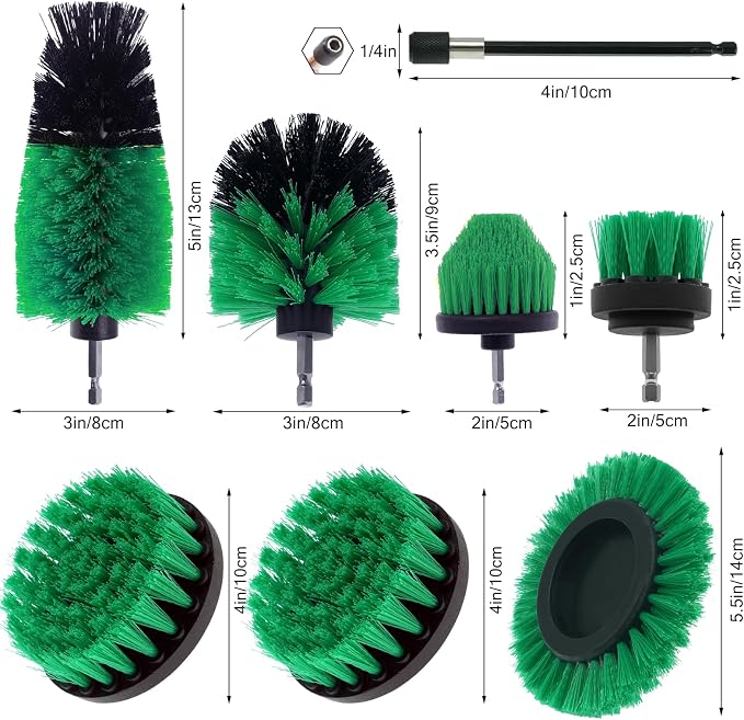 8 Pcs Drill Brush Attachment Set, Power Cleaning Scrub Brush Kit - Image 2