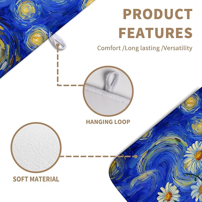 Spring Summer Daisy Floral Dish Drying Mats Spring Flowers Dish Mat Drying Matt - Image 2