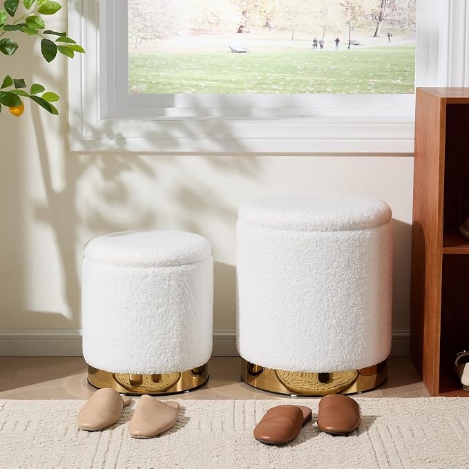 Royal Windsor Boucle Round Ottoman - Image 9