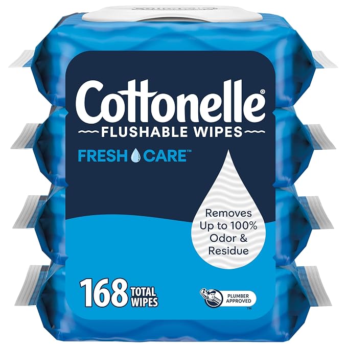 Cottonelle Fresh Care Flushable Wet Wipes, Adult Wet Wipes, 4 Flip-Top Packs by Cottonelle%C2%AE