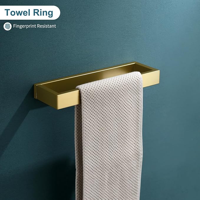 TNOMS 4-Piece Modern Gold Bathroom Hardware Accessories Set - Image 3