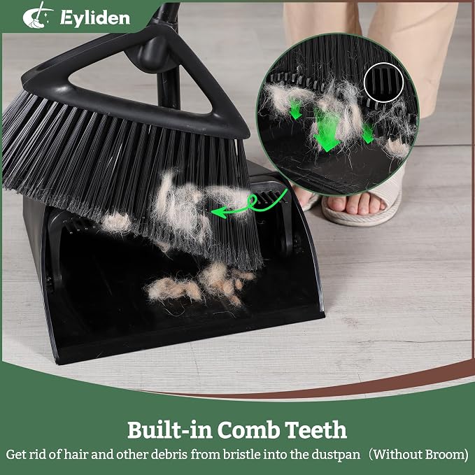 Eyliden Commercial Broom and Dustpan Set, - Image 3