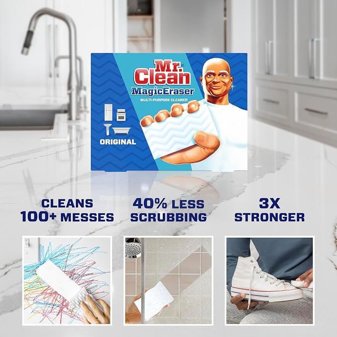 Mr. Clean Magic Eraser Original Cleaning Pads, Bathroom Cleaning Supplies - Image 4