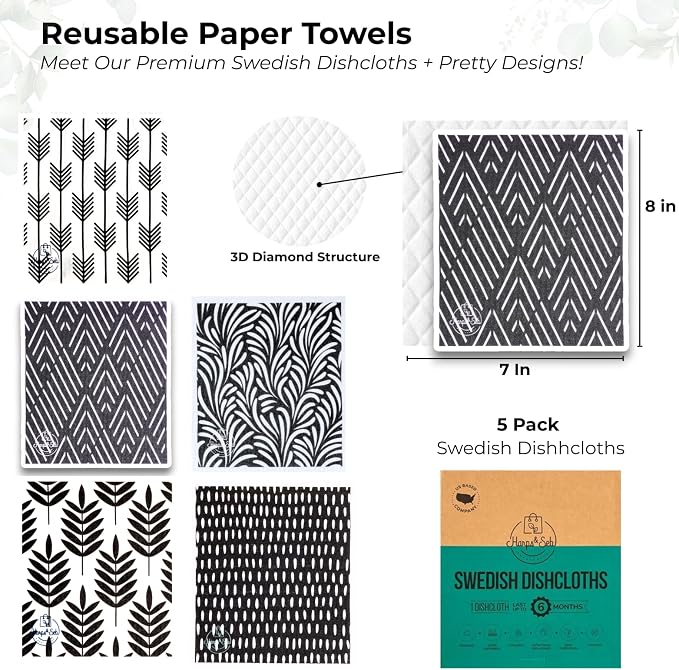 Harps&Seb Swedish Dishcloths for Kitchen Dish Towels - Image 2