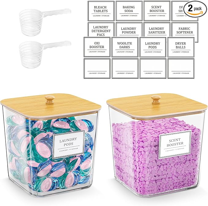 2 Pack Laundry Pods Container, Laundry Room Organization and Storage Containers by Unknown