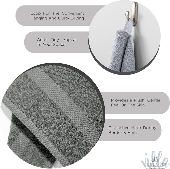 100% Cotton Hand Towel Set of 2, Sustainable, Highly Absorbent, Quick Drying - Image 4