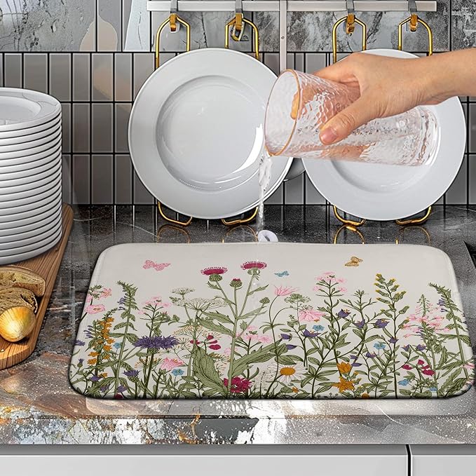 Wildflower Floral Dish Drying Mat - Image 5