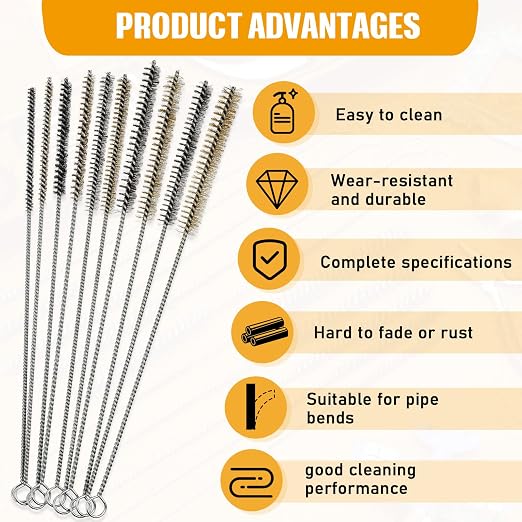 20 Pcs Wire Tube Brushes Bulk for Cleaning Pipe Tube Brass Stainless Steel - Image 4