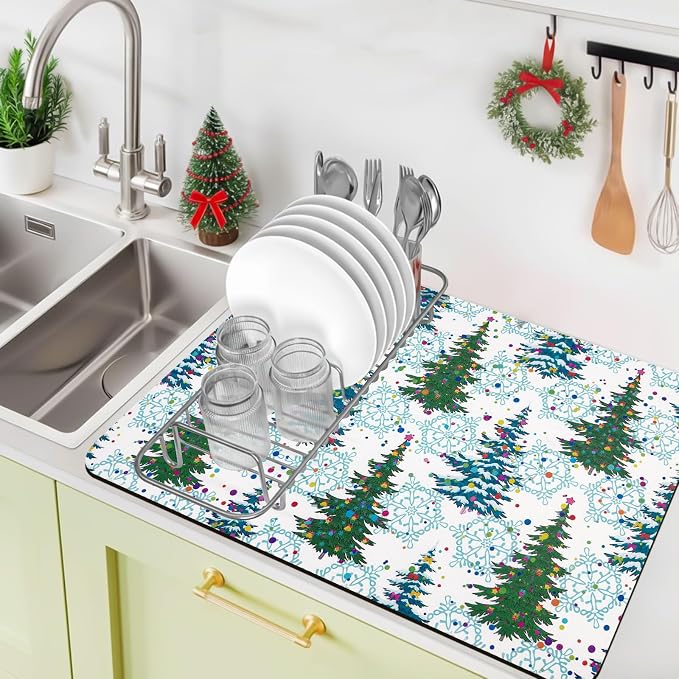 Bloss Christmas Drying Mat, Fit Under Coffee Maker Machine / Counter by Bloss