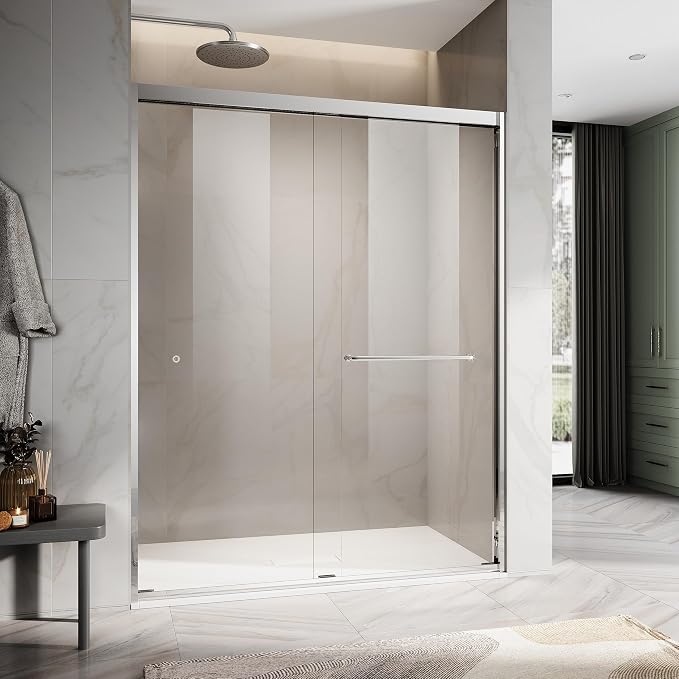 60" W x 72" H Double Sliding Frame Shower Door by UNIKOOSHOWERDOOR