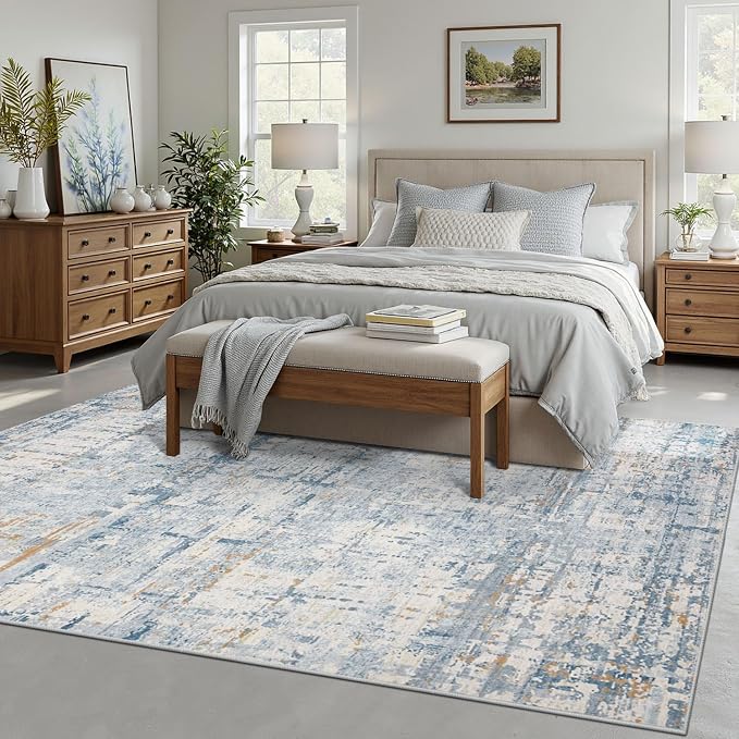 5x7 Area Rugs for Bedroom Living Room, Non-Slip Washable Rug, Modern Abstract - Image 3