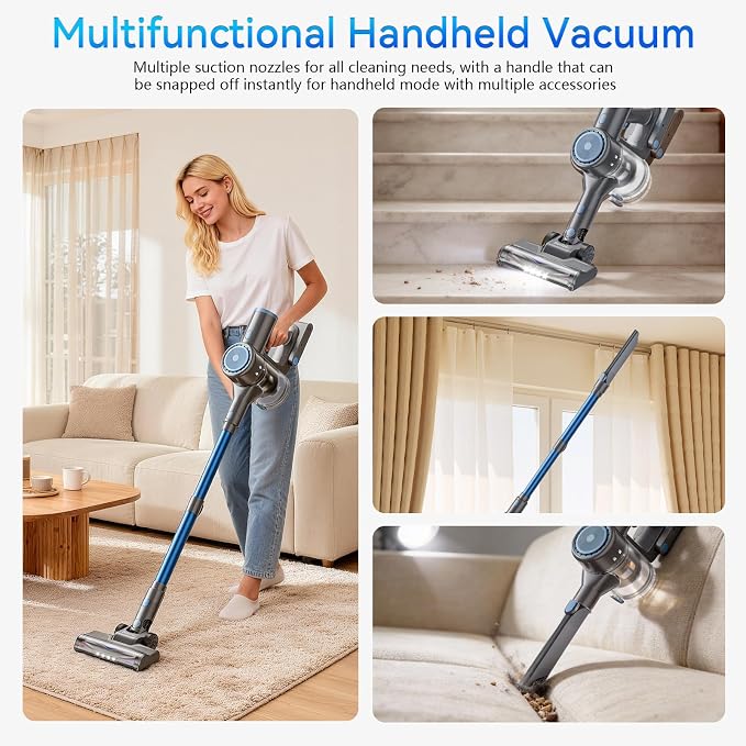BlueEpic Cordless Vacuum Cleaner, 45KPA 45Mins Rechargeable Vacuum Cordless - Image 4