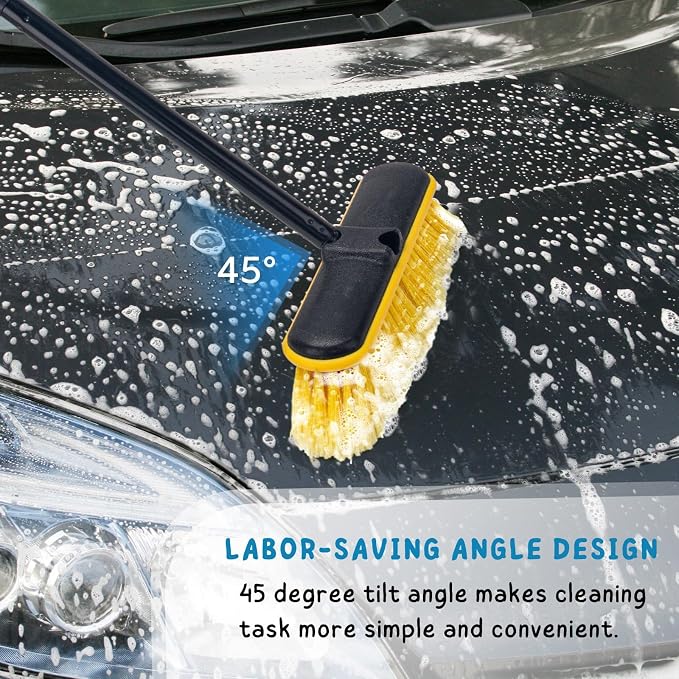 Car Wash Brush with Long Handle, Soft Bristle Scrub Broom - Image 4