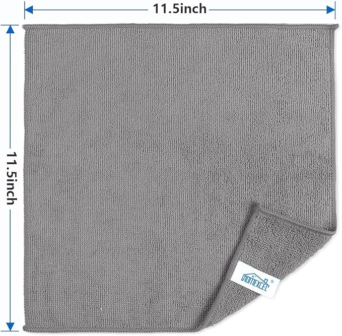 HOMEXCEL Grey Microfiber Cleaning Cloth 100 Pack, Microfiber Towel - Image 2