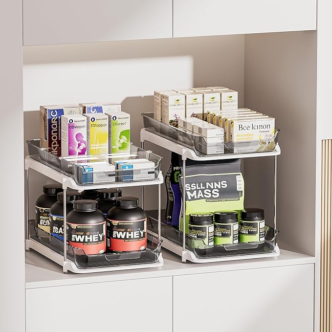 Delamu 2-Tier Multi-Purpose Bathroom Under Sink Organizers and Storage - Image 4