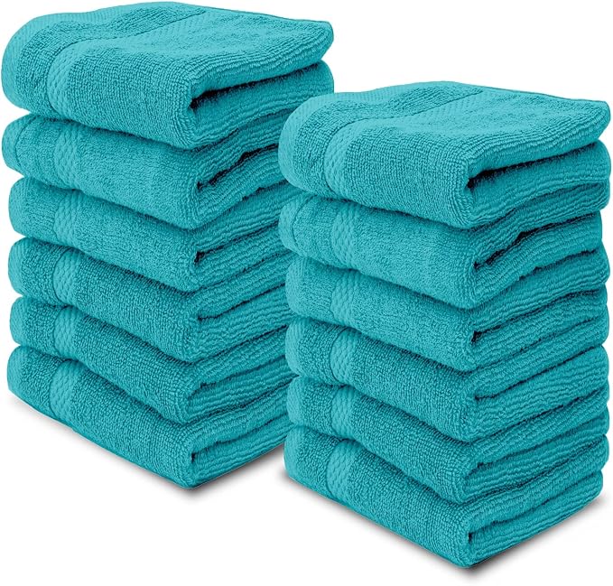 White Classic Luxury Cotton Washcloths 13x13 Inch by WhiteClassic